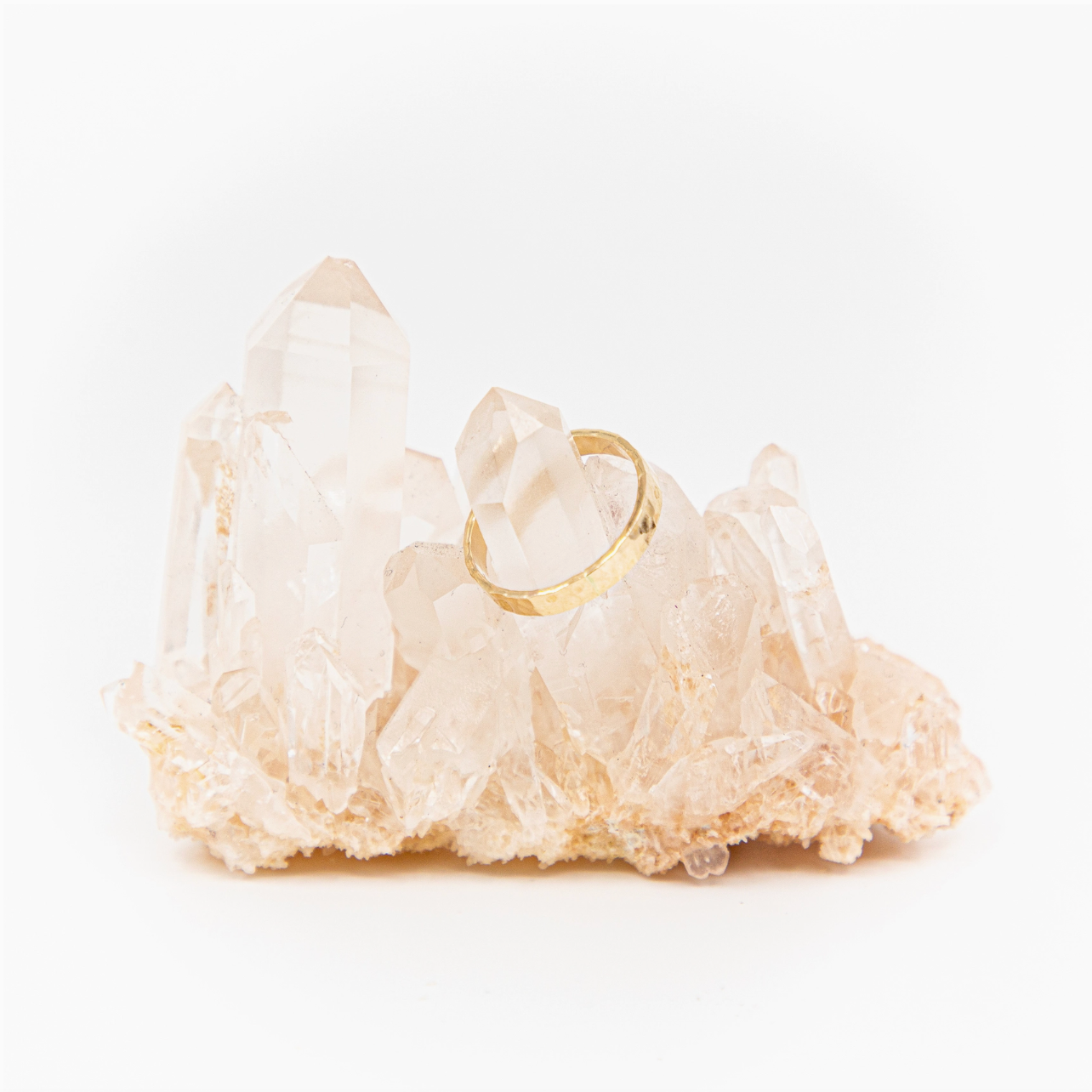 Gold Wide Hammered Stacking Ring Thick Band Patterned Ring - Goldfill