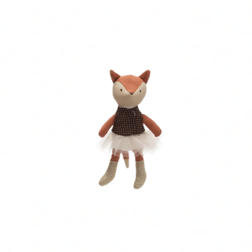 Small plush fox toy on a white background