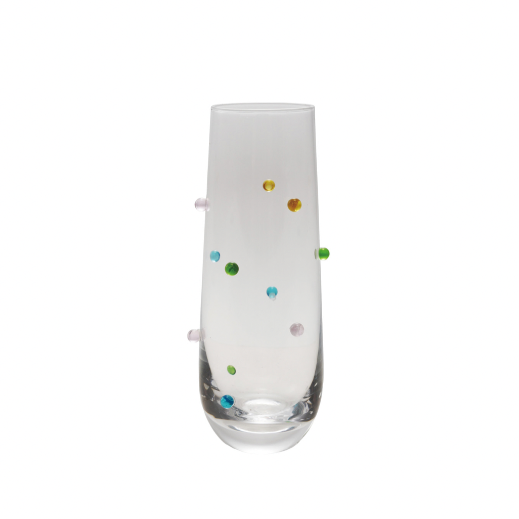 Handmade Drinking Glass with Raised Dots