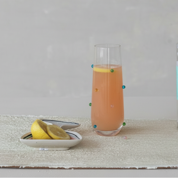 Handmade Drinking Glass with Raised Dots