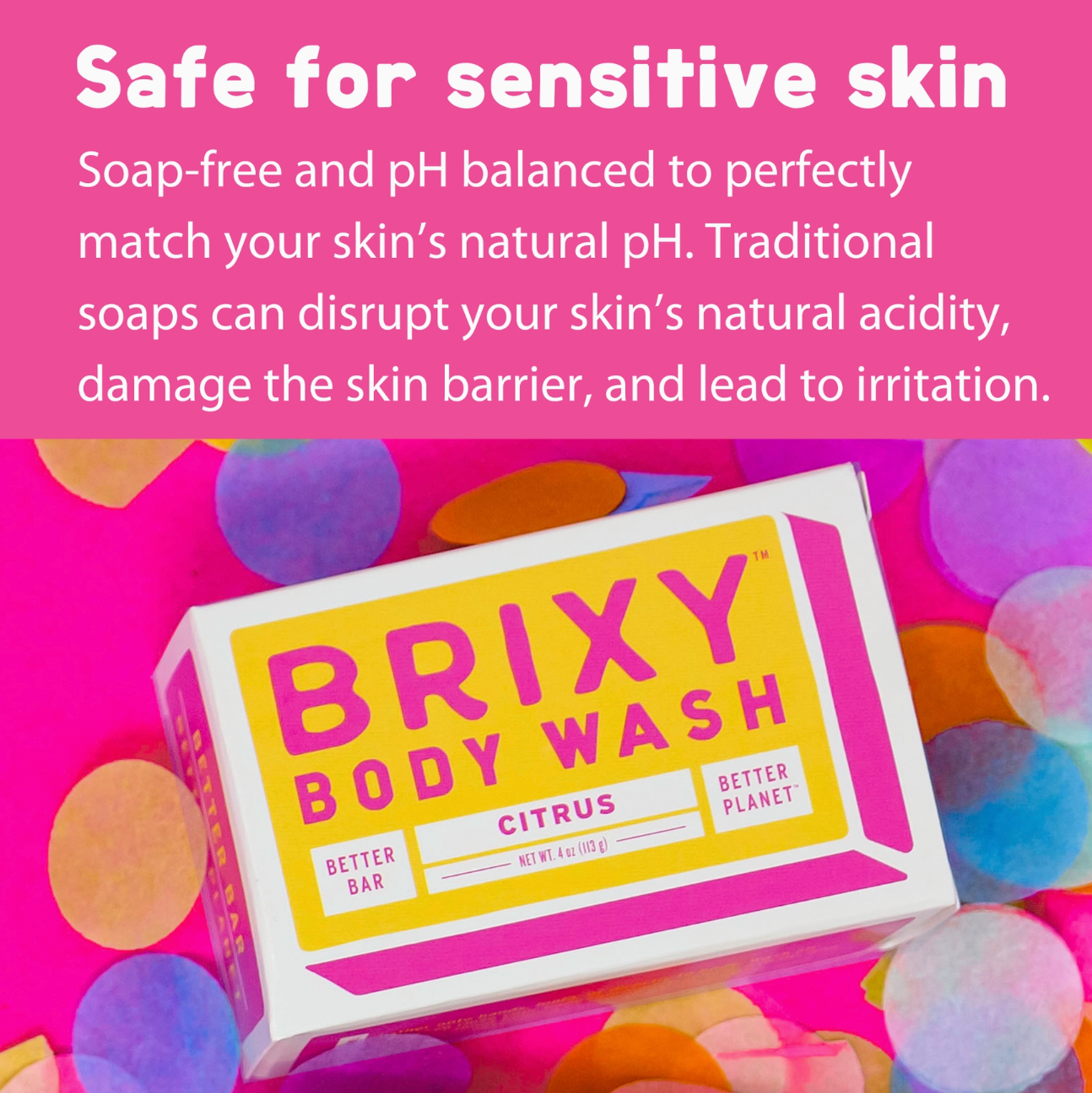 Moisturizing Body Wash Bar For Skin Barrier Support - Citrus