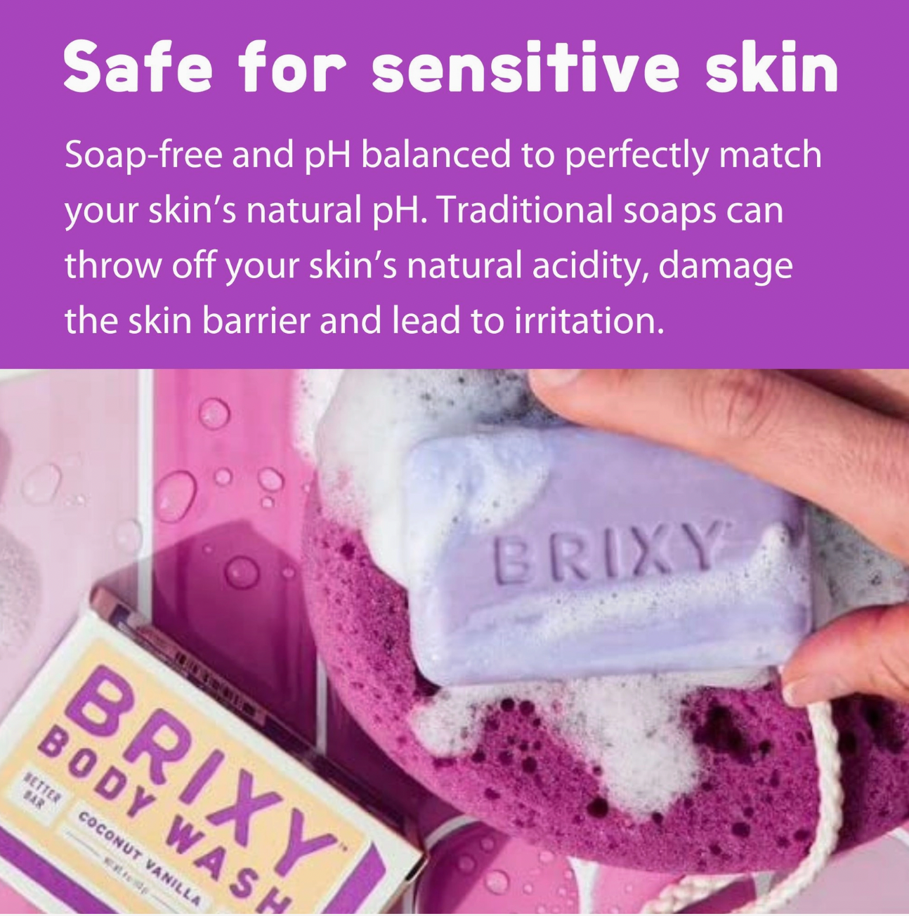 Moisturizing Body Wash Bar For Skin Barrier Support - Coconut & Vanilla