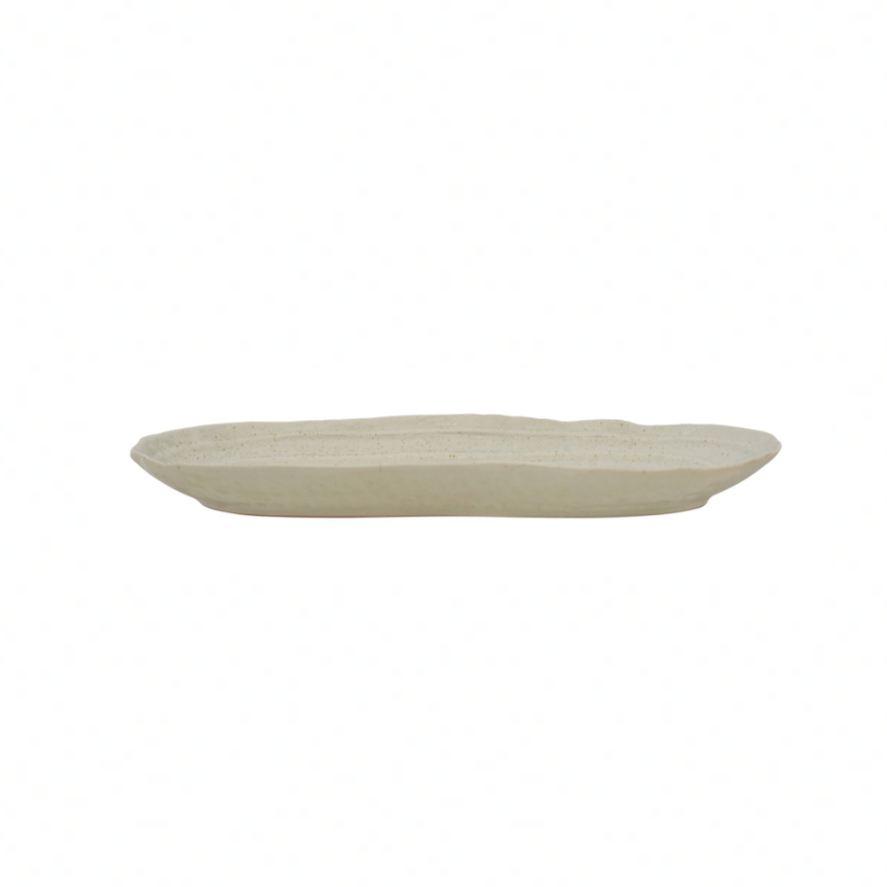 Organic Floral Stoneware Platter