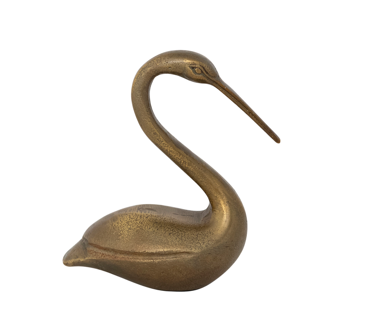 Antique Brass Cast Aluminum Swan