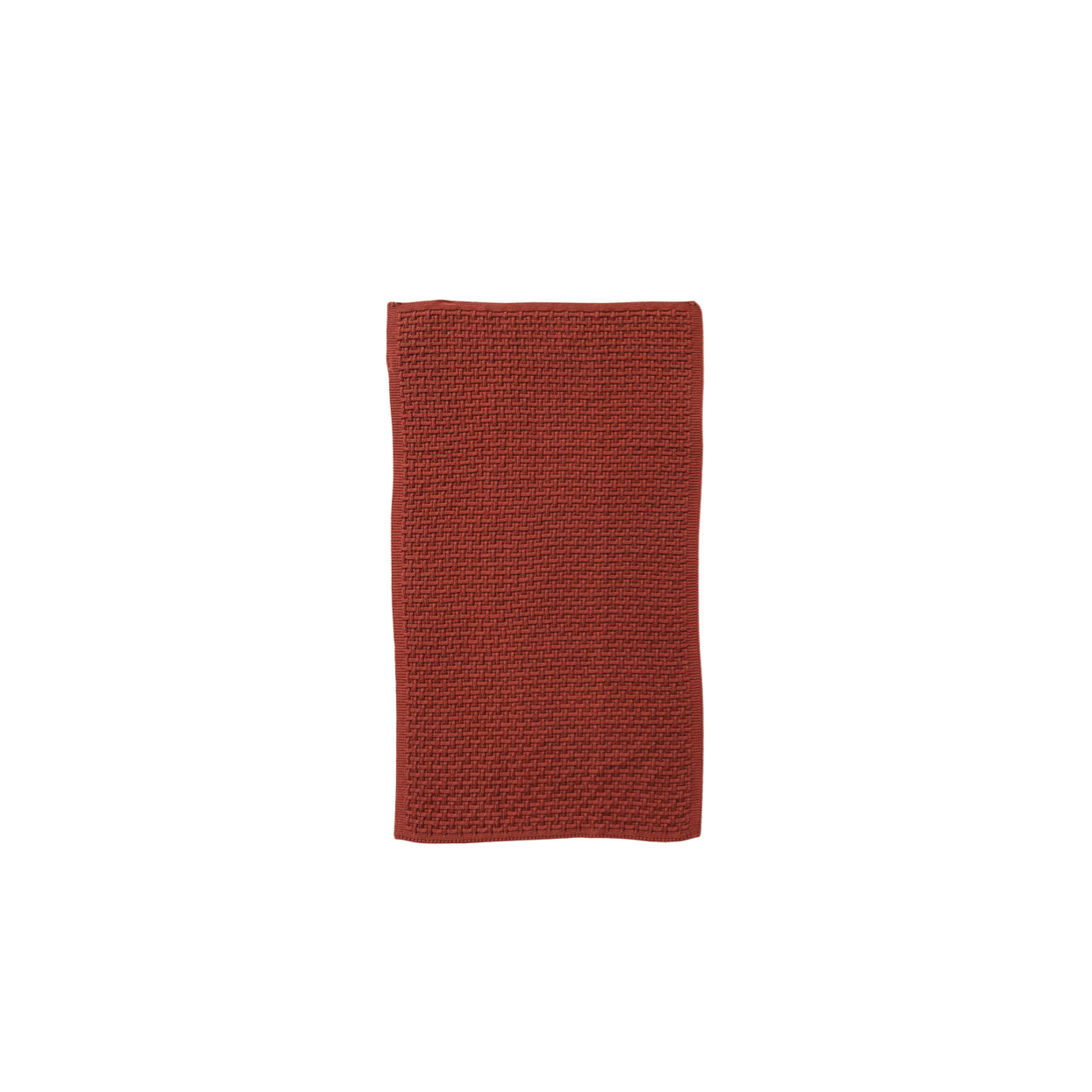 A rectangular terracotta-colored textured tea Towel