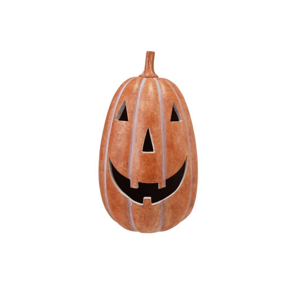 Light-Up Resin Jack-O-Lantern