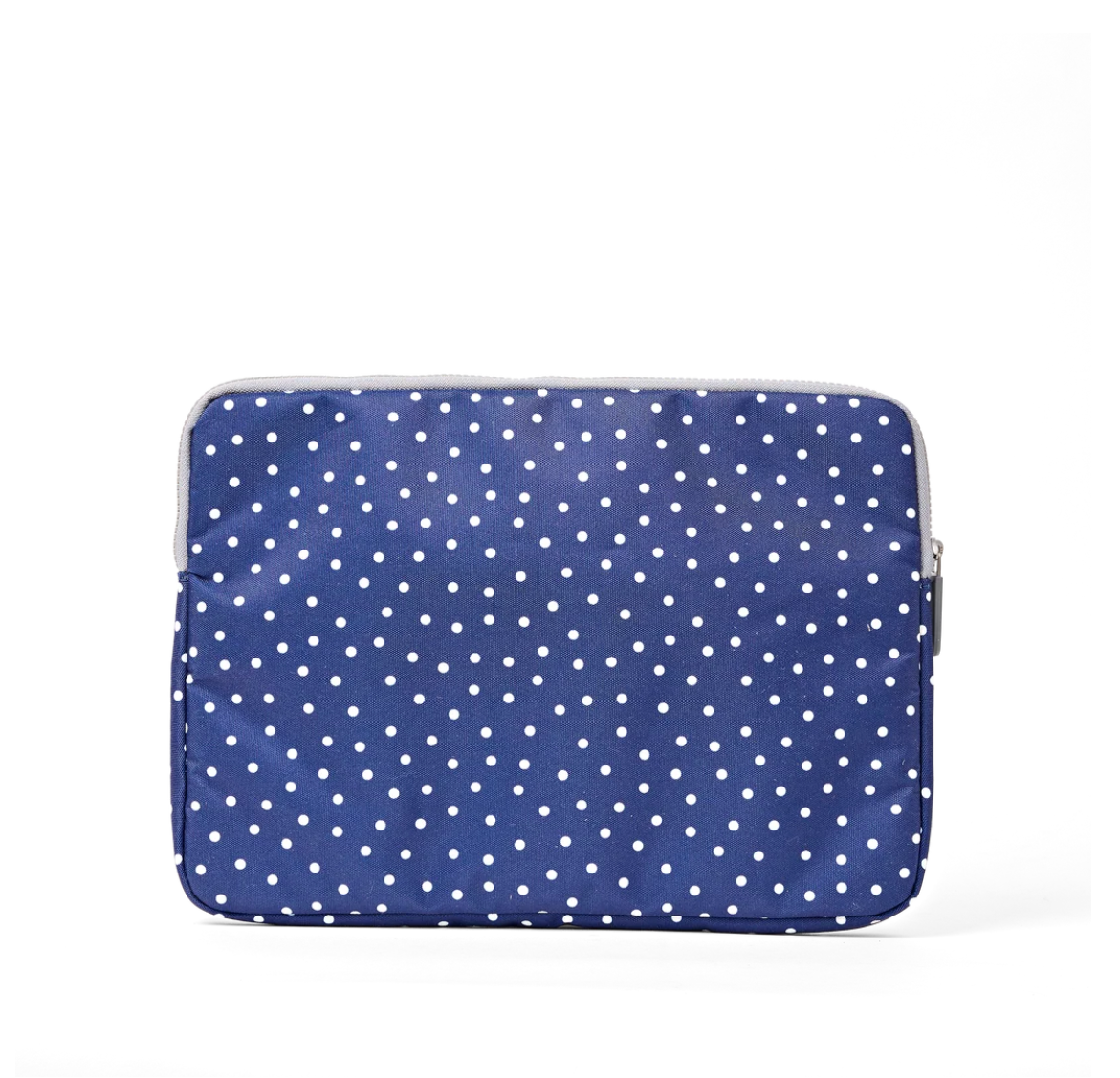 Brick Lane Laptop Sleeve in Navy Polka Dot