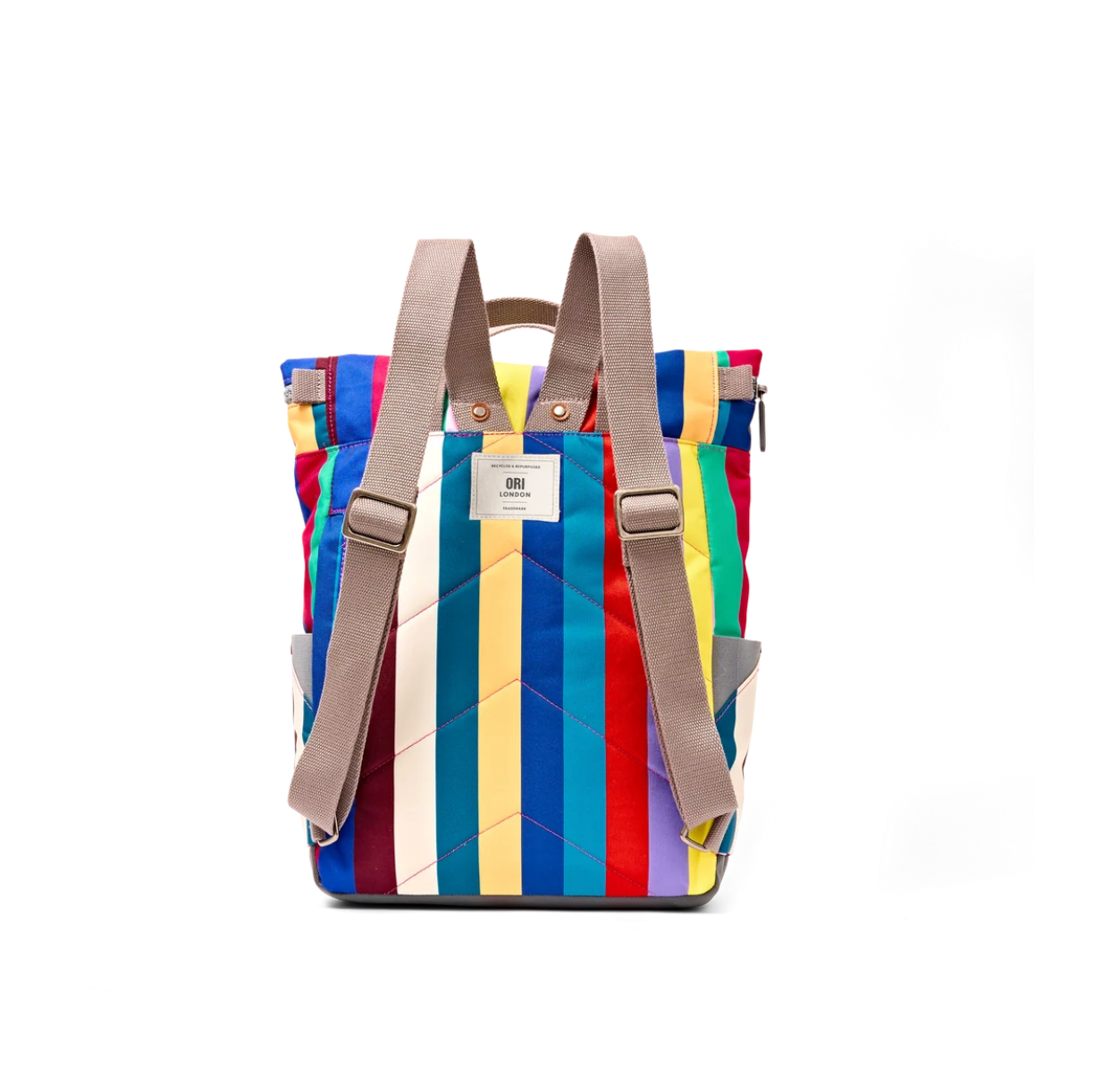 Canfield Roll Top Backpack in Wide Multi Stripe