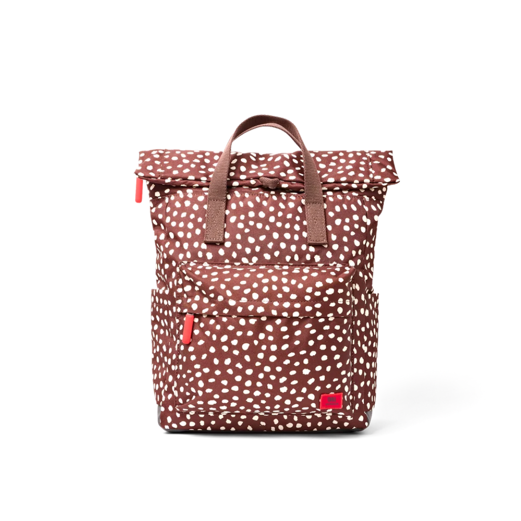 Canfield Roll Top Backpack in Brown Dot