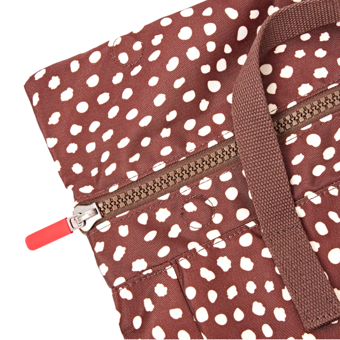Canfield Roll Top Backpack in Brown Dot