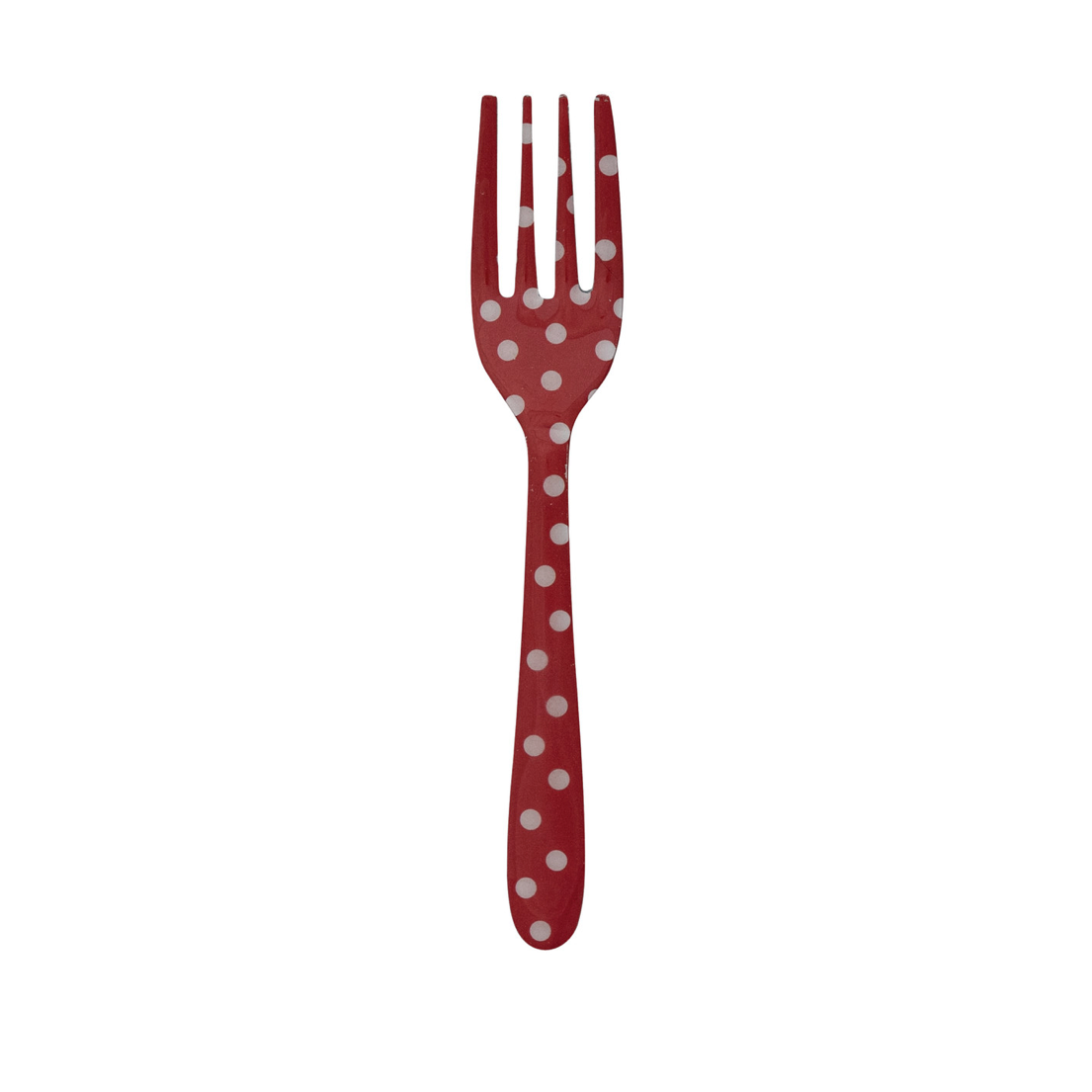 Merry Polka Dot Enameled Forks - red with white dots