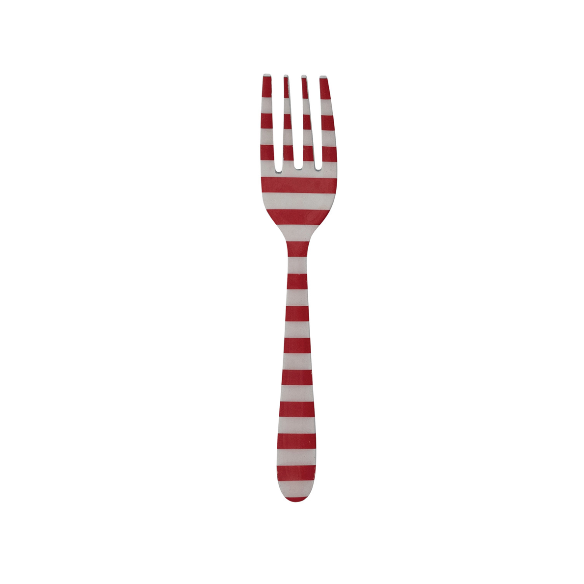 Festive striped enameled dessert forks add cheerful holiday charm to your table setting. This set of two features vibrant colors with a durable enamel finish and comfortable grip. Perfect for holiday gatherings, special dinners, or as a thoughtful seasonal gift. Each fork measures 5-1/2" long—ideal for desserts, appetizers, or everyday use.
