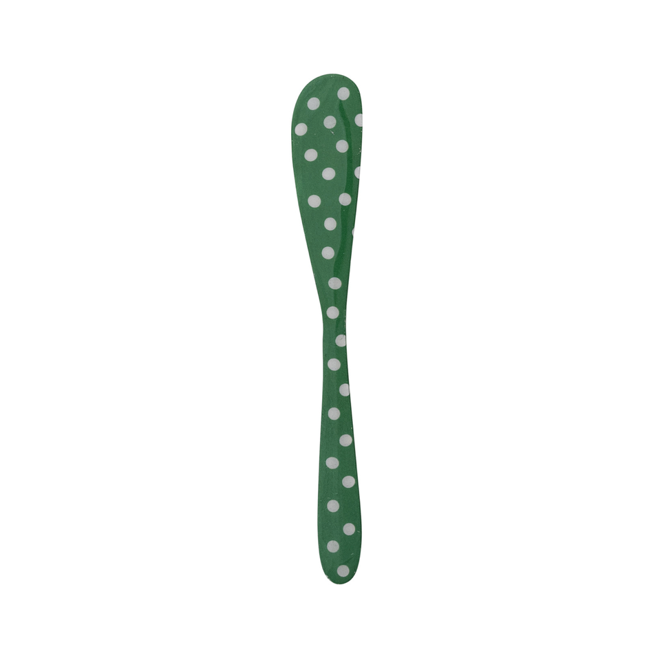 Merry Polka Dot Enameled Canape Knife green & white dot