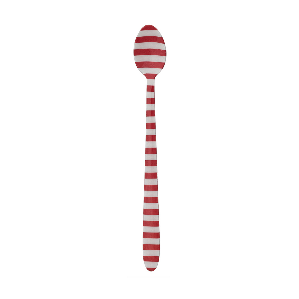 Merry Stripes Enameled Cocktail Spoon - Red with white Stripes