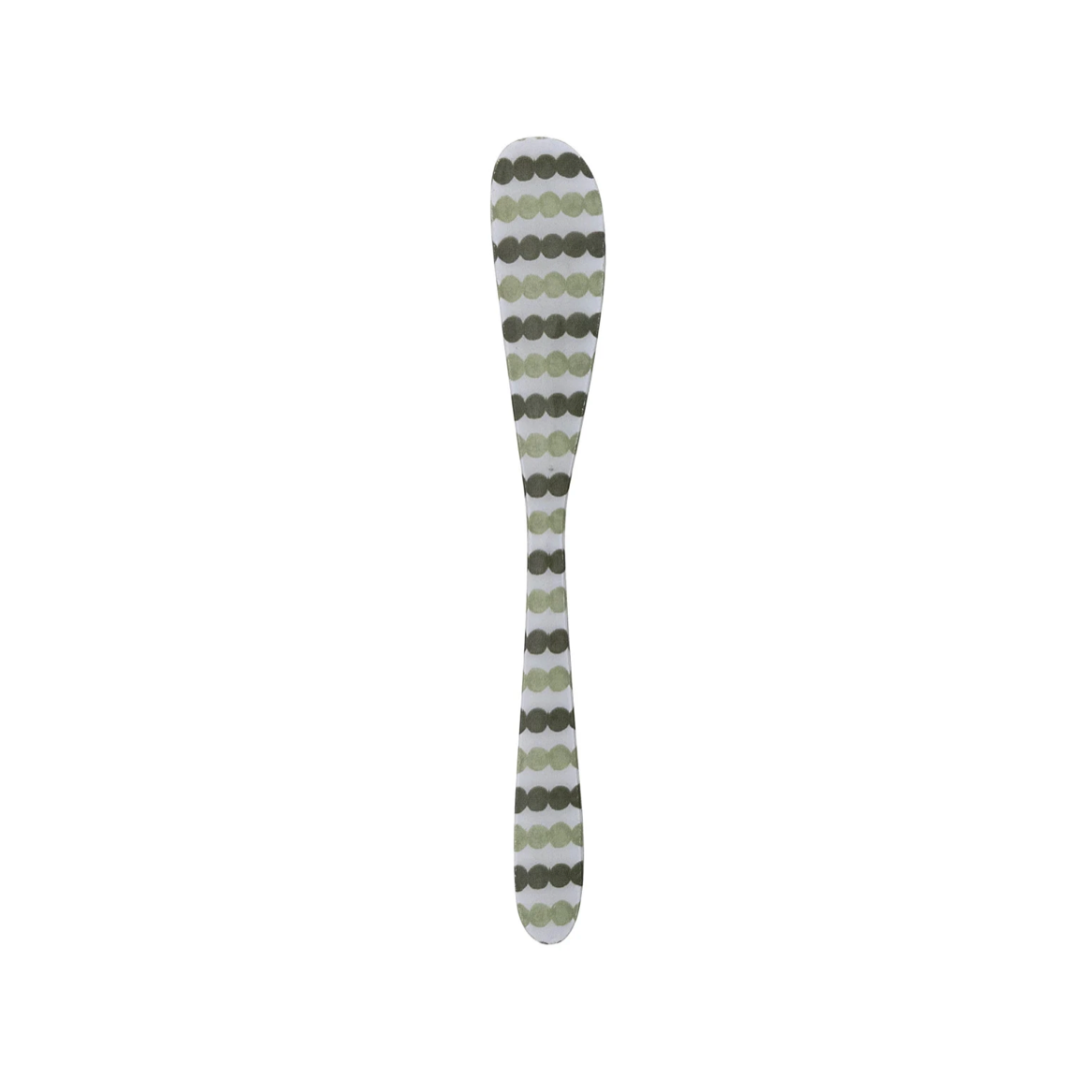 Holiday Patterned Enameled Stainless Steel Canape Knife - green dot stripes