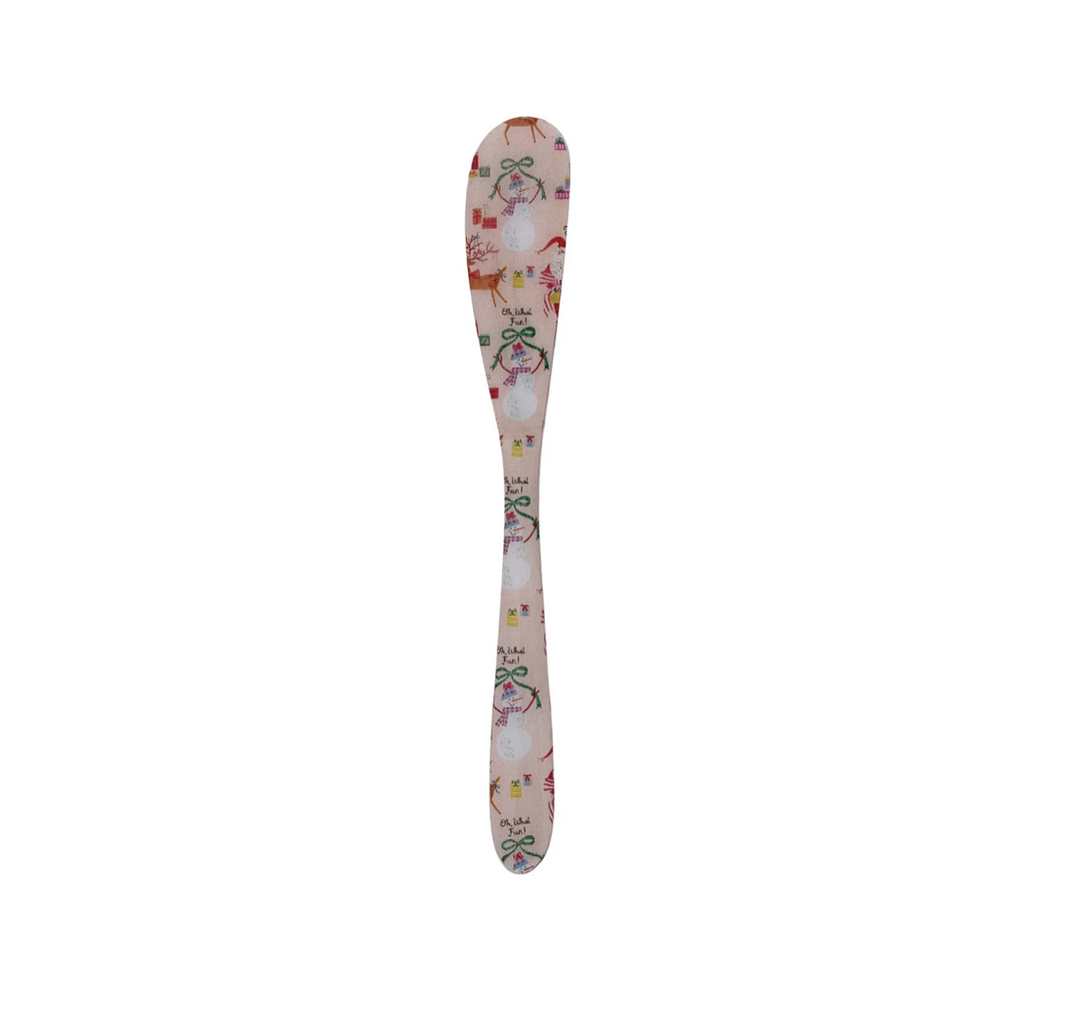 Enameled Stainless Steel Knife with Holiday Christmas Icons Pattern