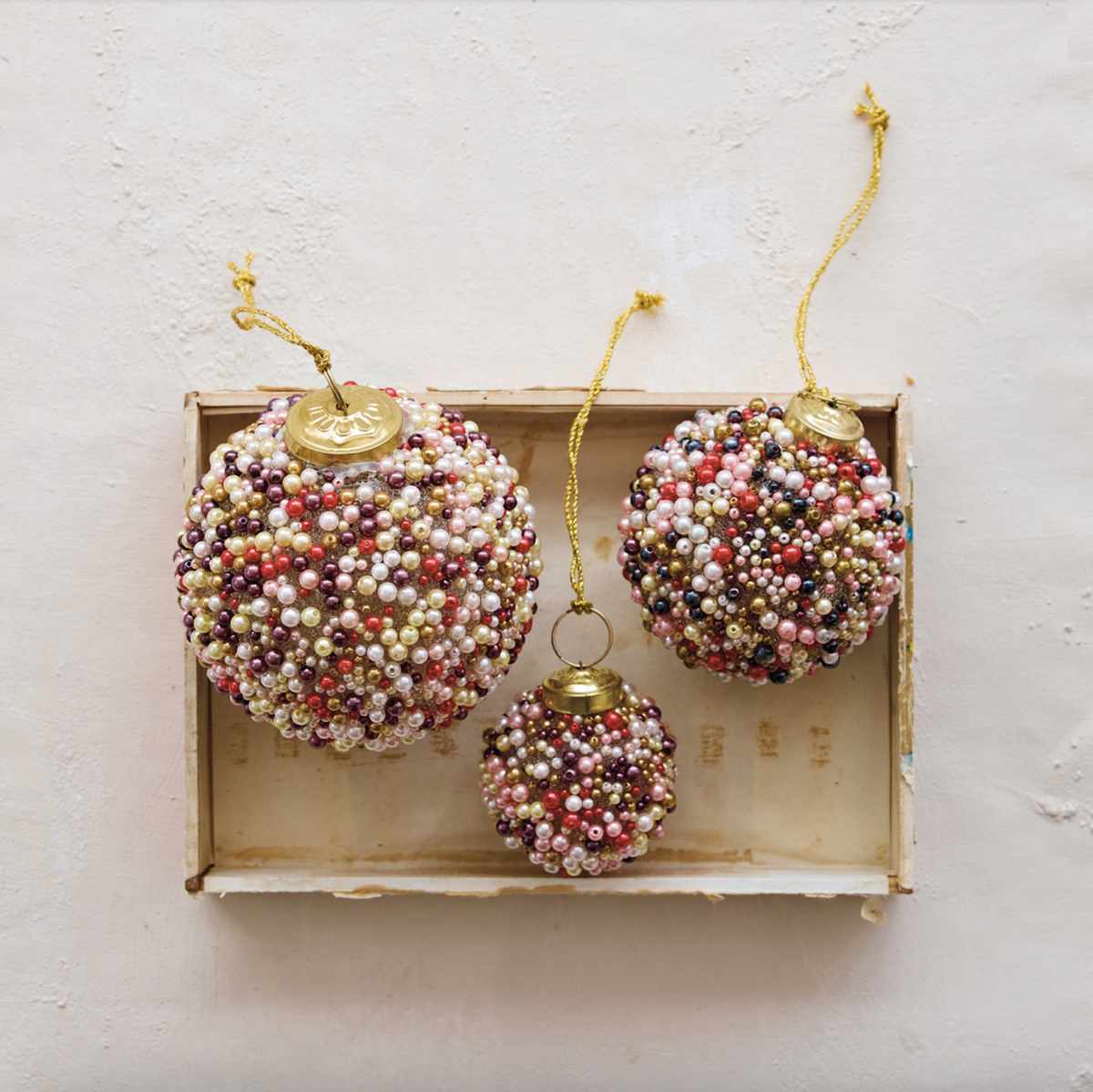 Beaded Glass Ball Ornament