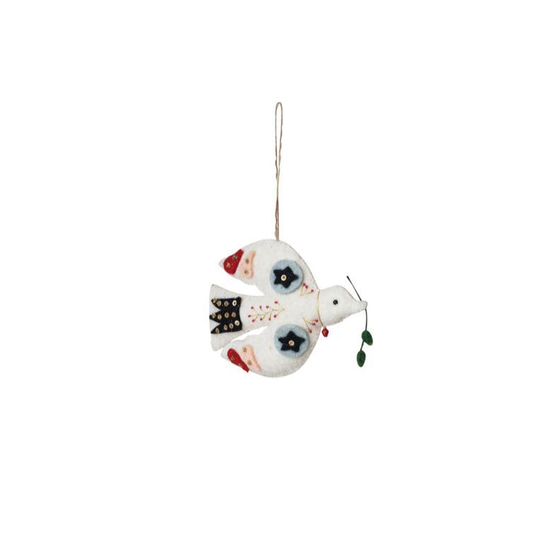 Winter Whimsy Felt Ornaments - Dove