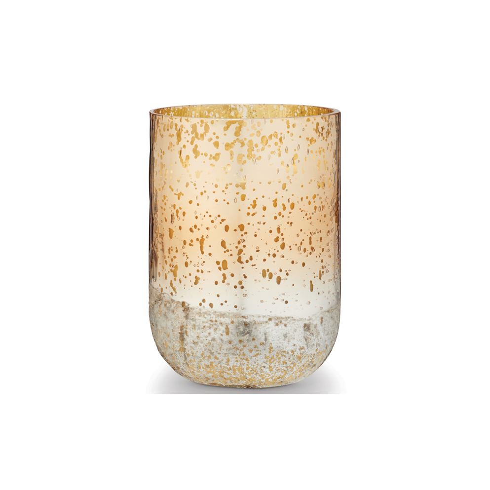 Winter White Crackle Large Radiant Glass Candle