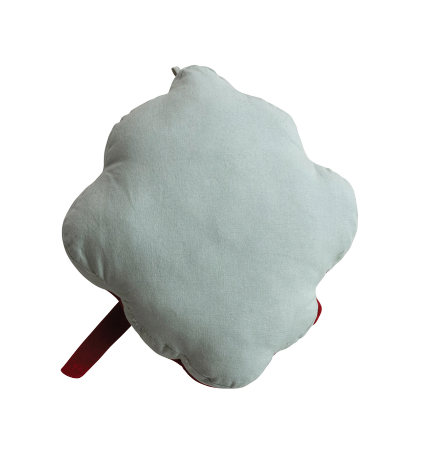 Velvet Bowed Santa Pillow