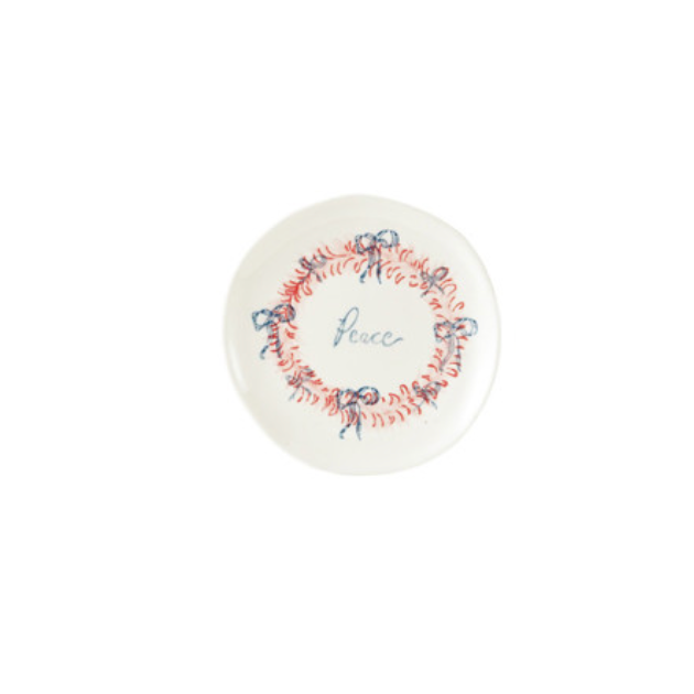 Stoneware Holiday Plates - peace