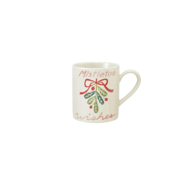Holiday Folk Floral Mugs - Mistletoe Wishes