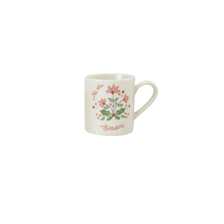 Holiday Folk Floral Mugs - Tis The Season