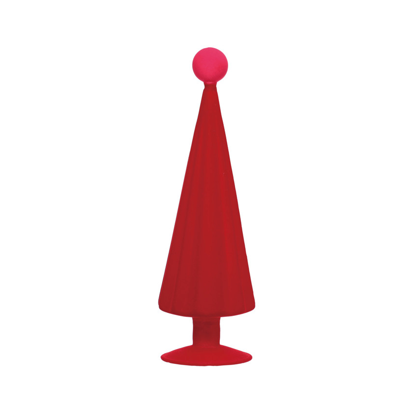 4" Round x 12"H
Flocked Red with pink ball Glass Tree