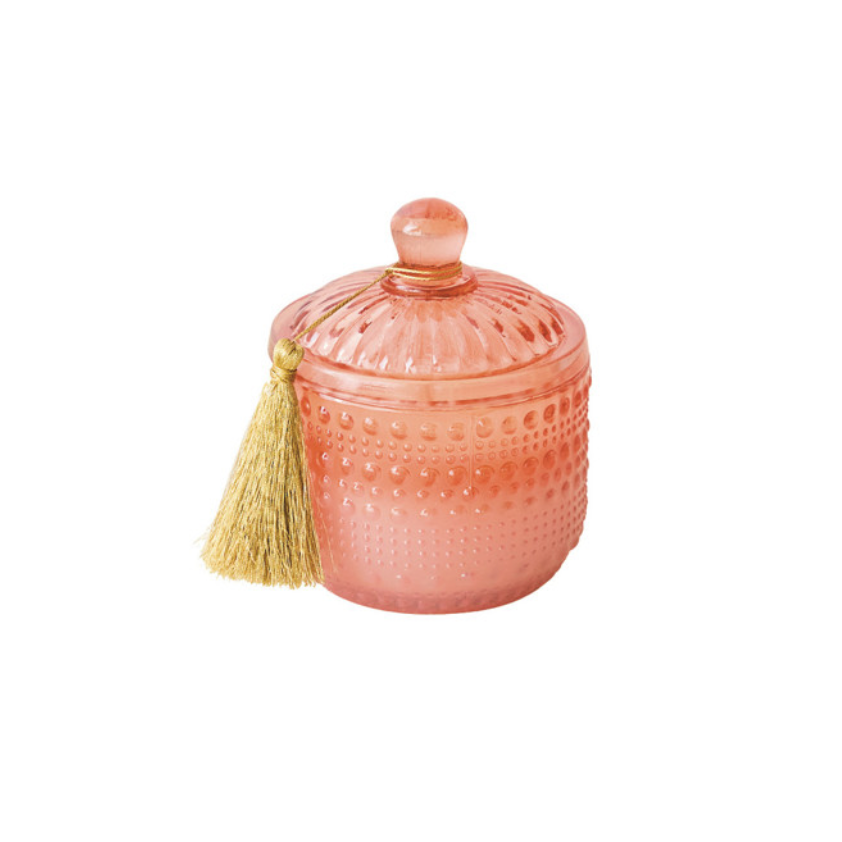 Embossed Glass Holiday Jar Candle - Winter Berry