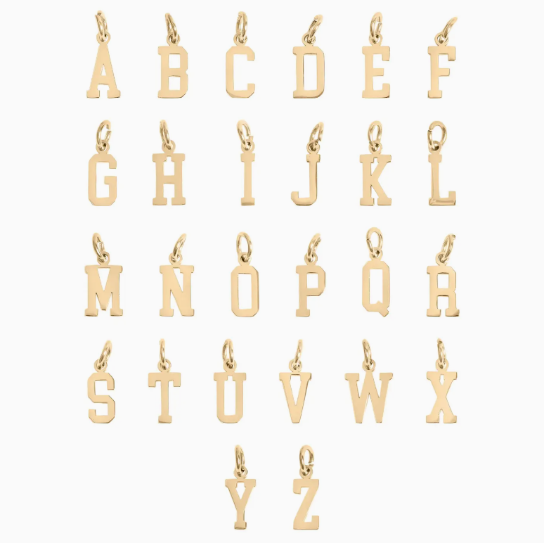 Small Sport Letter Charms