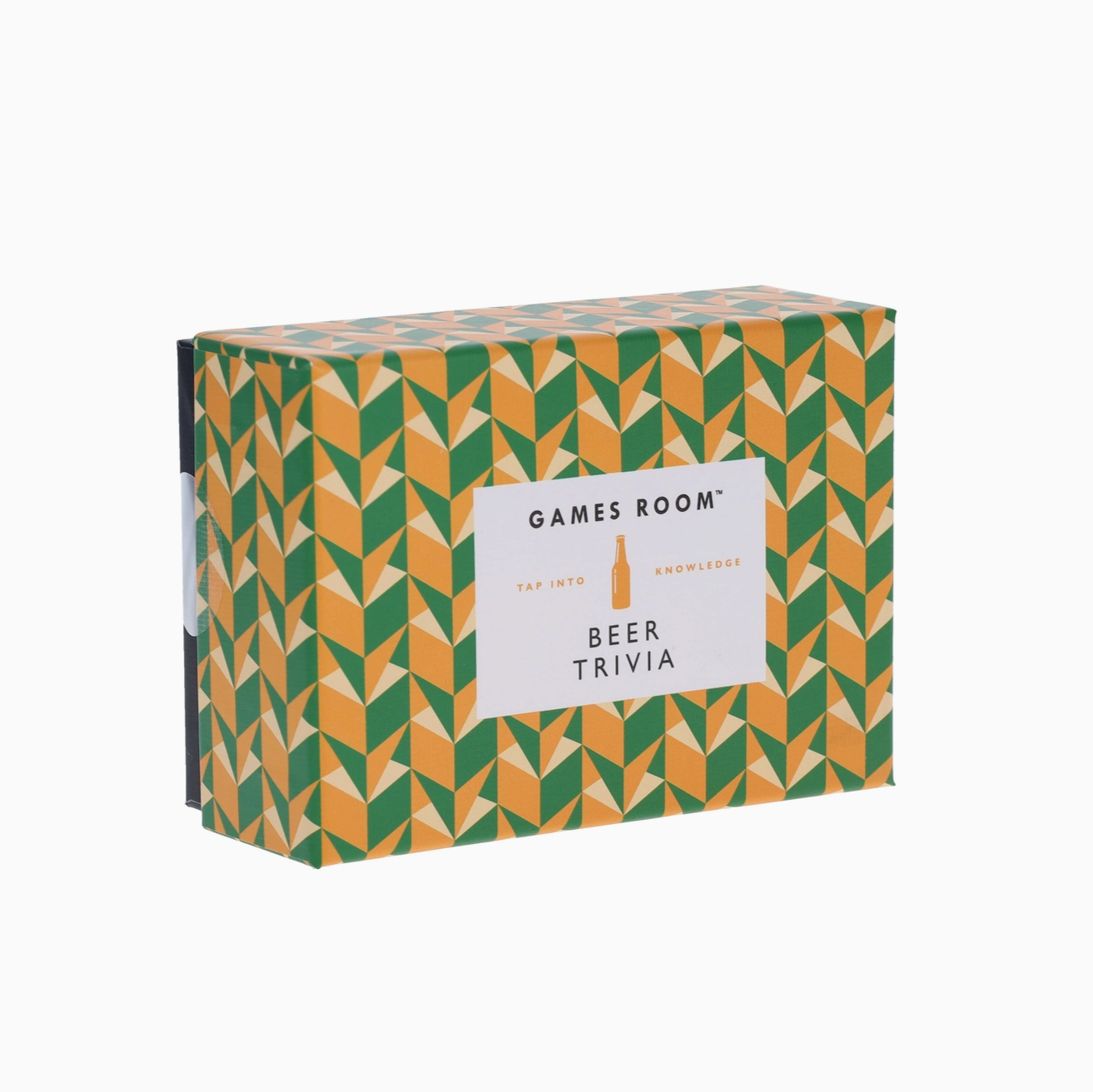 An orange and green box that says "BEER TRIVIA" and "Tap into knowledge".