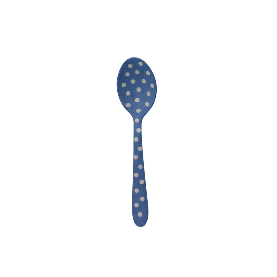 Enameled Stainless Steel spoon - Blue w/ White Dots