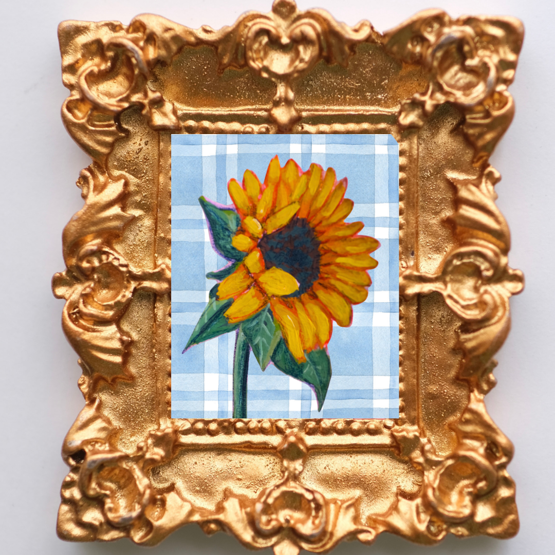 Sunflower Vintage Framed Magnet
