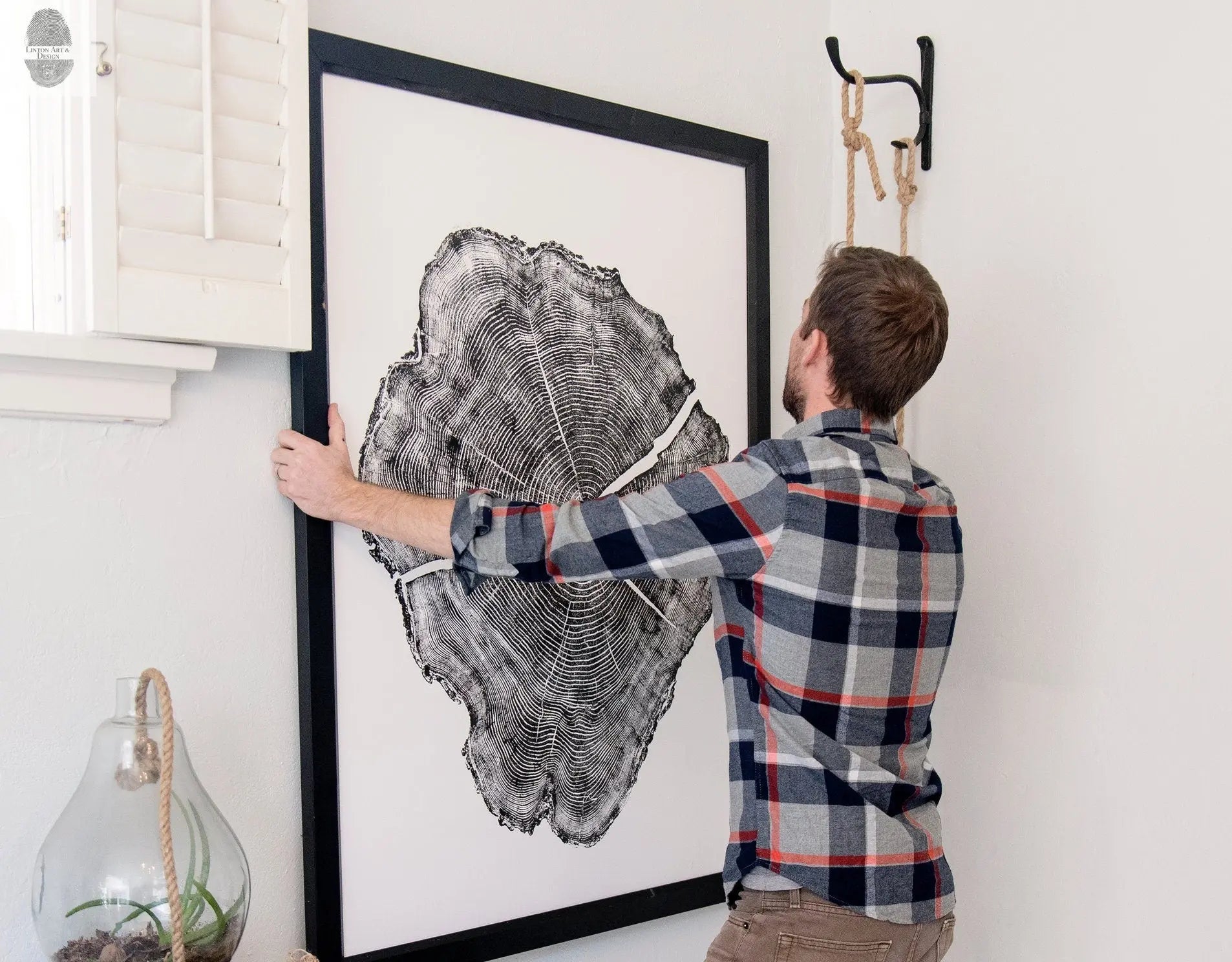 Tree Stump Print, Utah Art, Tree Blocks, Woodcut Print, Forestry, Signed Original, 36x48 inches