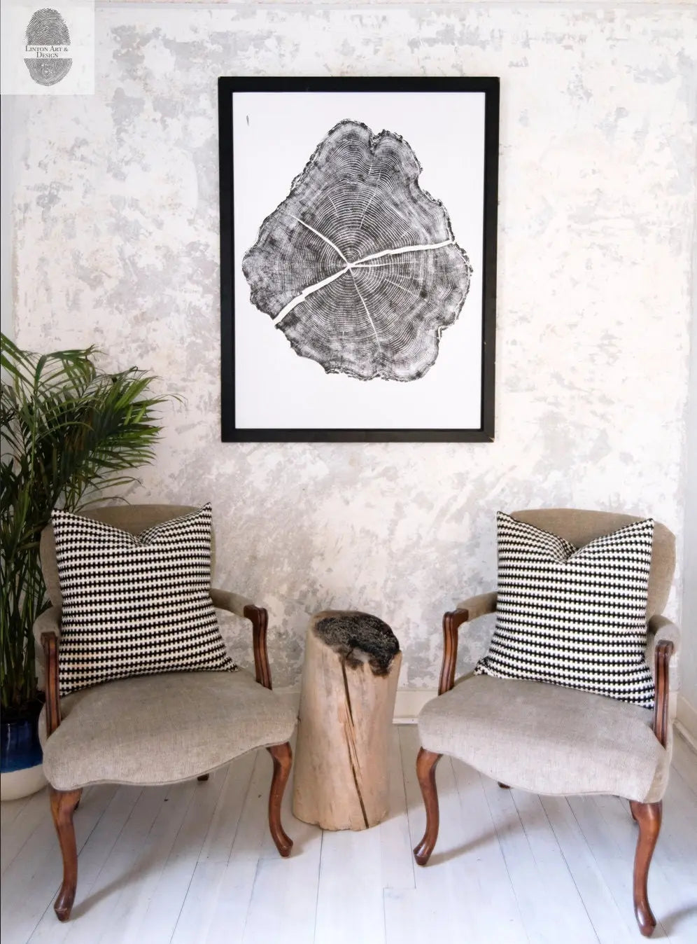 Tree Stump Print, Utah Art, Tree Blocks, Woodcut Print, Forestry, Signed Original, 36x48 inches