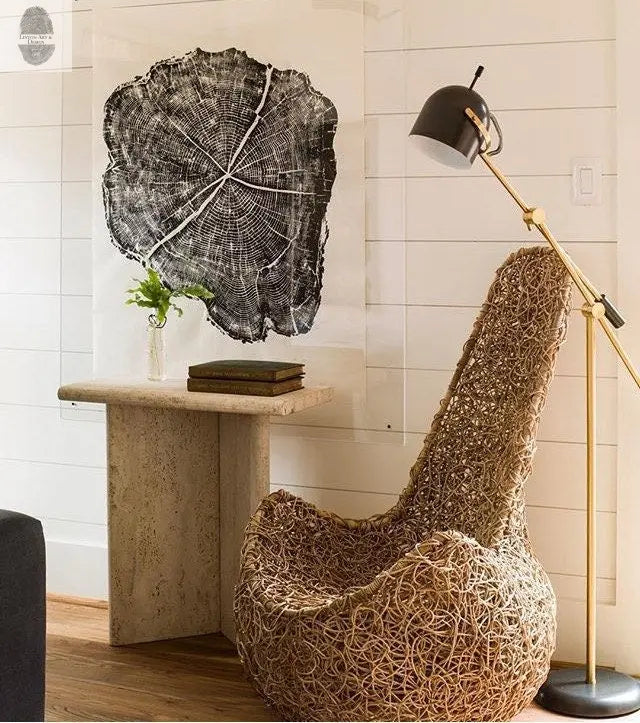 Tree Stump Print, Utah Art, Tree Blocks, Woodcut Print, Forestry, Signed Original, 36x48 inches