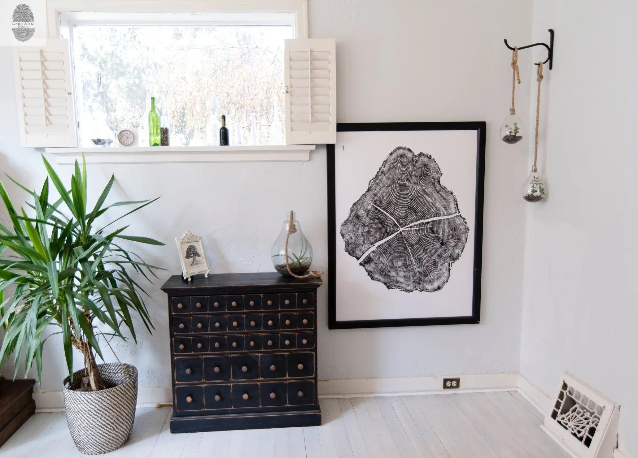 Tree Stump Print, Utah Art, Tree Blocks, Woodcut Print, Forestry, Signed Original, 36x48 inches