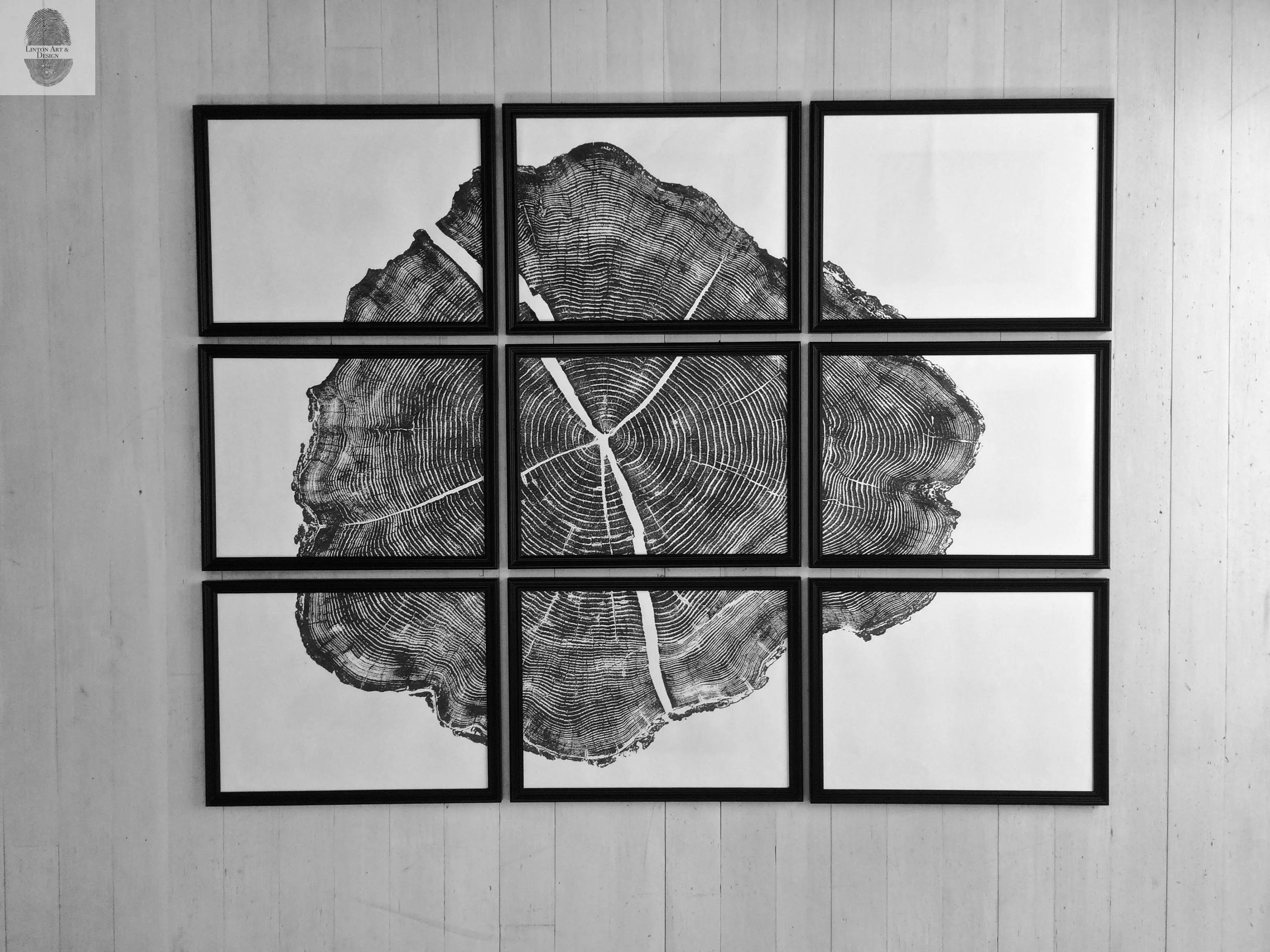 Tree ring prints, Set of 9 prints, Log ring art, gallery wall art, Locust Tree, Tree print art, Huge wall art, Christmas wall art, art gifts