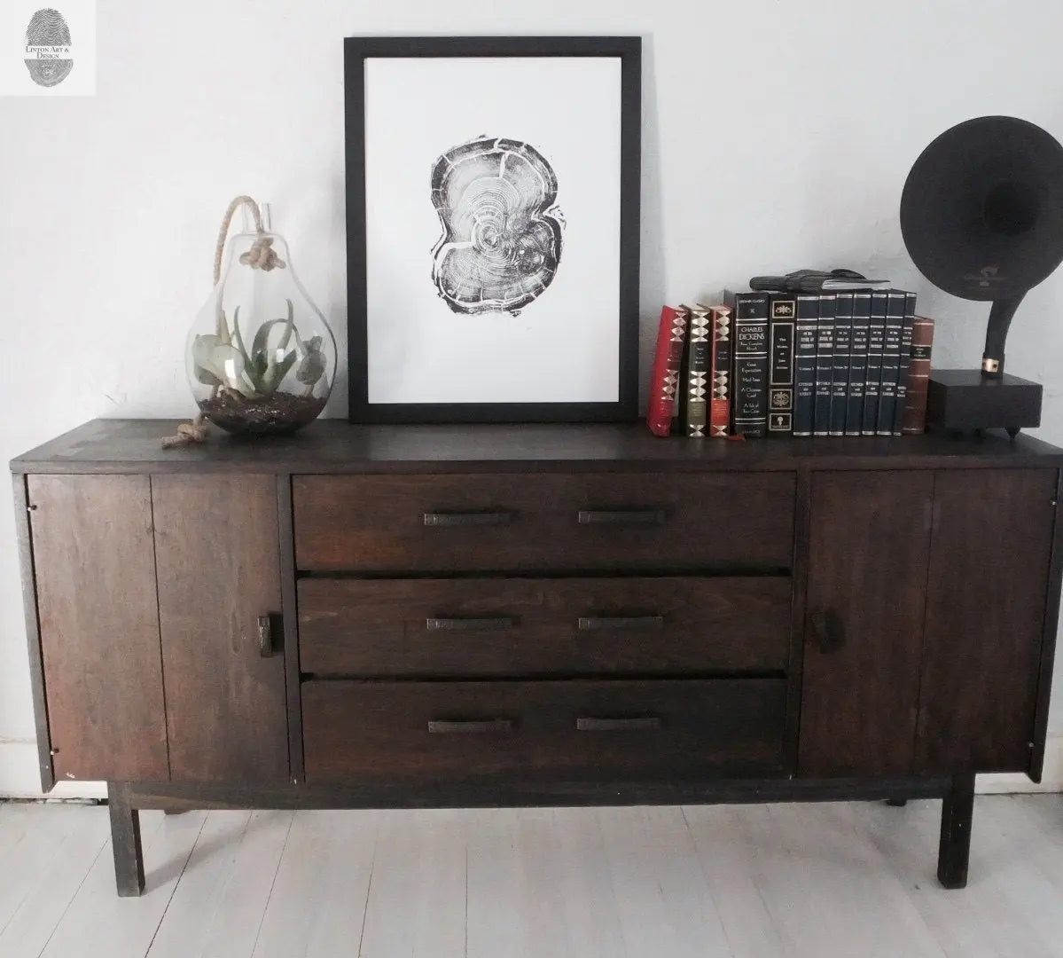 Tree stump art print, Albion Basin UT, Christmas art gift, Thanksgiving wall art, tree slice art, holiday wall decor, tree art gift, woodcut - 18x24 print