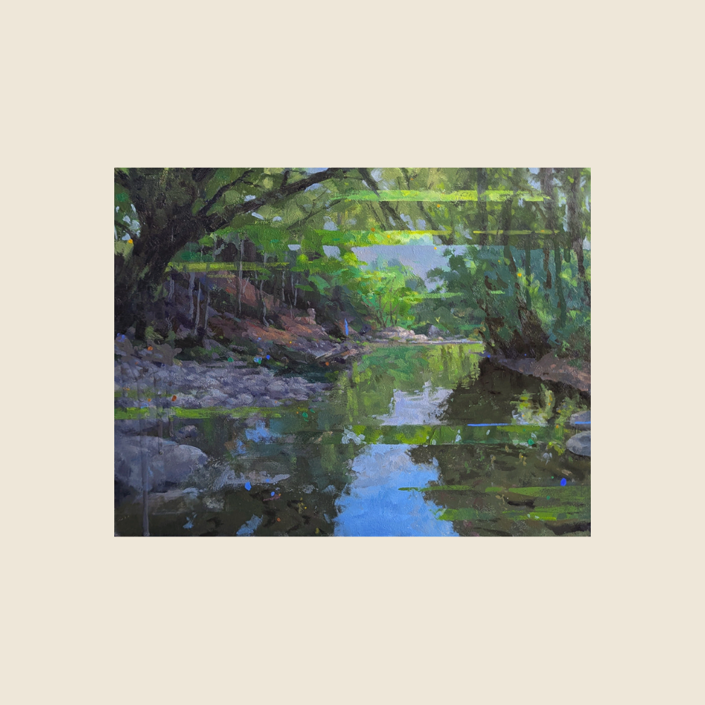 "Remembering a Green River" - Original Painting - New Beginnings Art Show