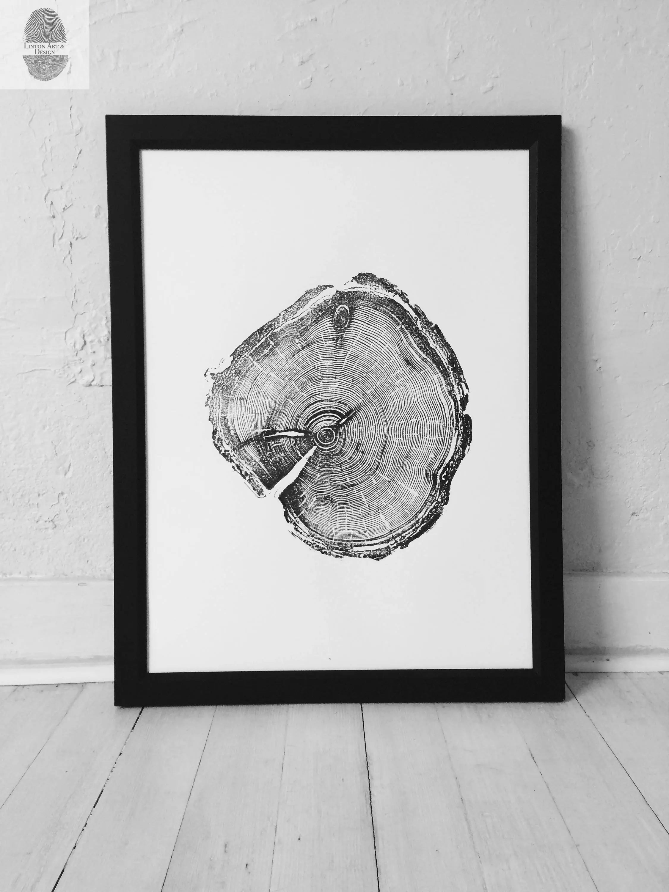 Utah Art, Tree Ring Print, Woodcut print, Woodworker, Ski Art, Snowbird, Wood Slice wall art - 18x24 print