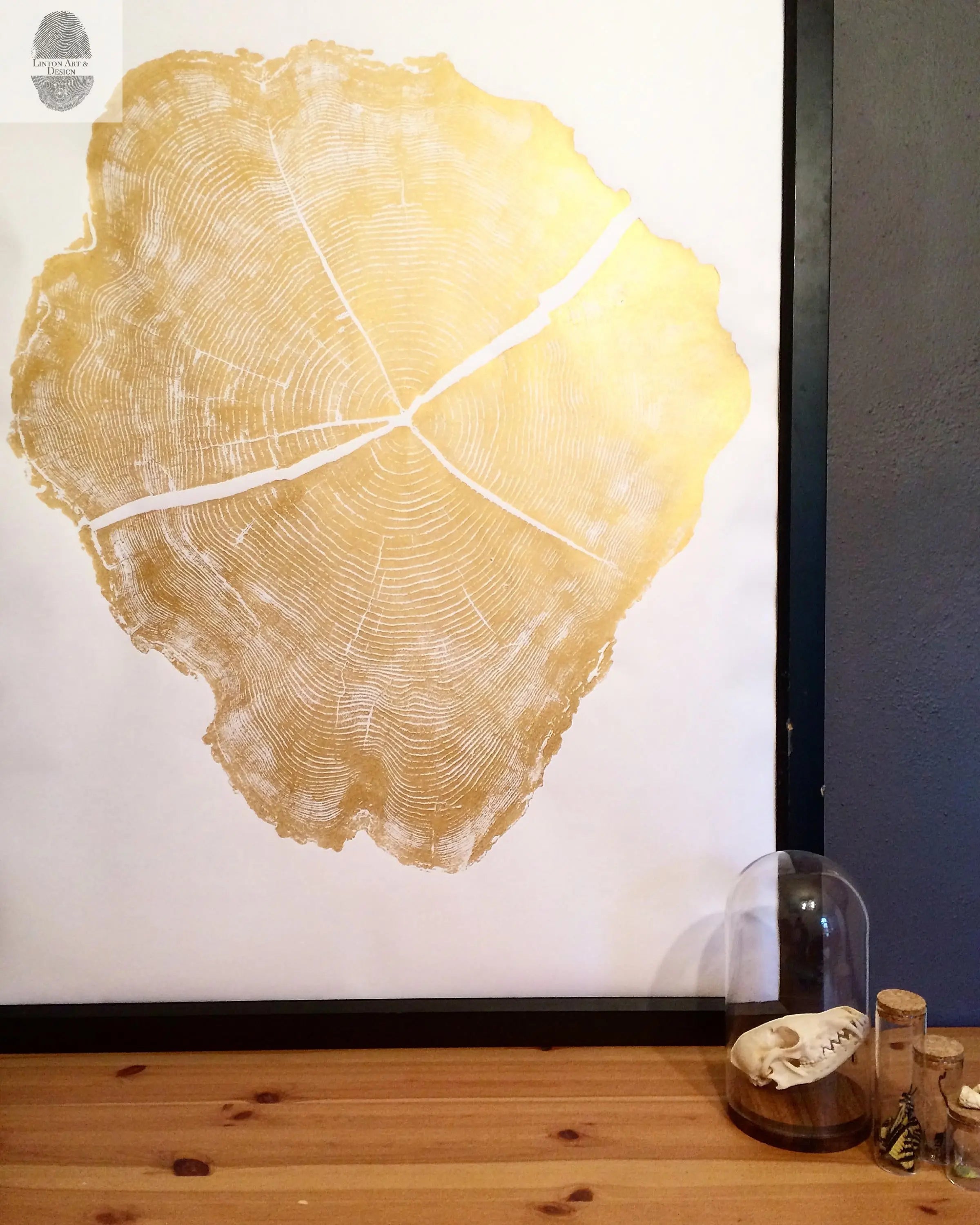 Utah Locust Tree in Gold Ink - 36x48 print