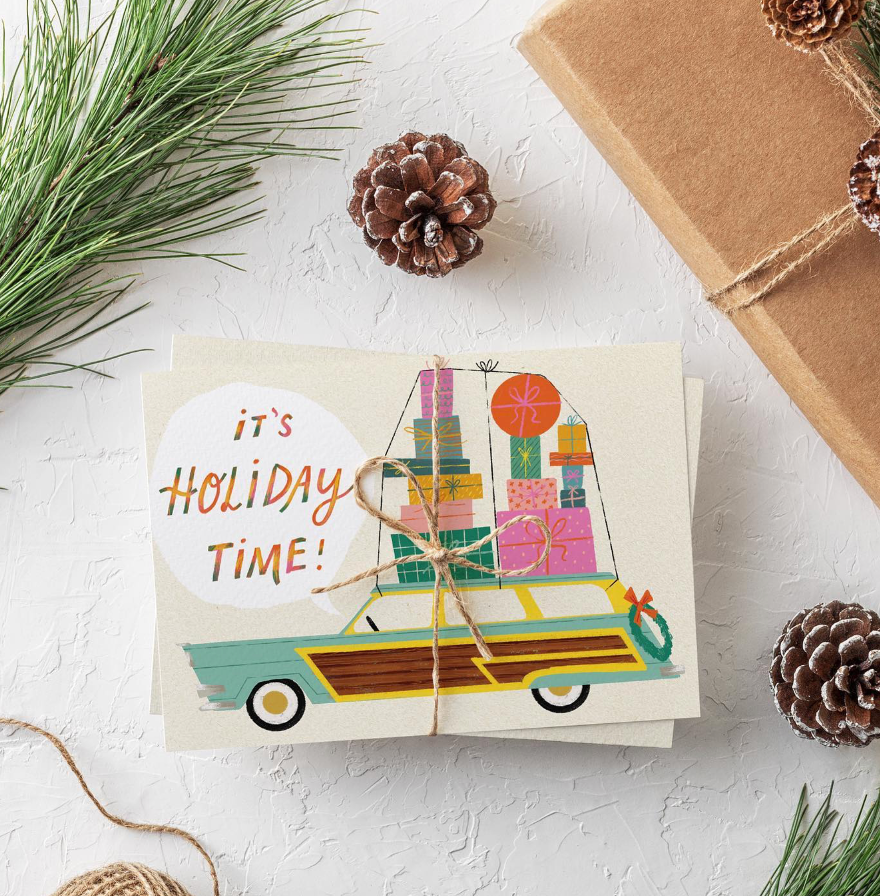 “It's Holiday Time” Station Wagon Card