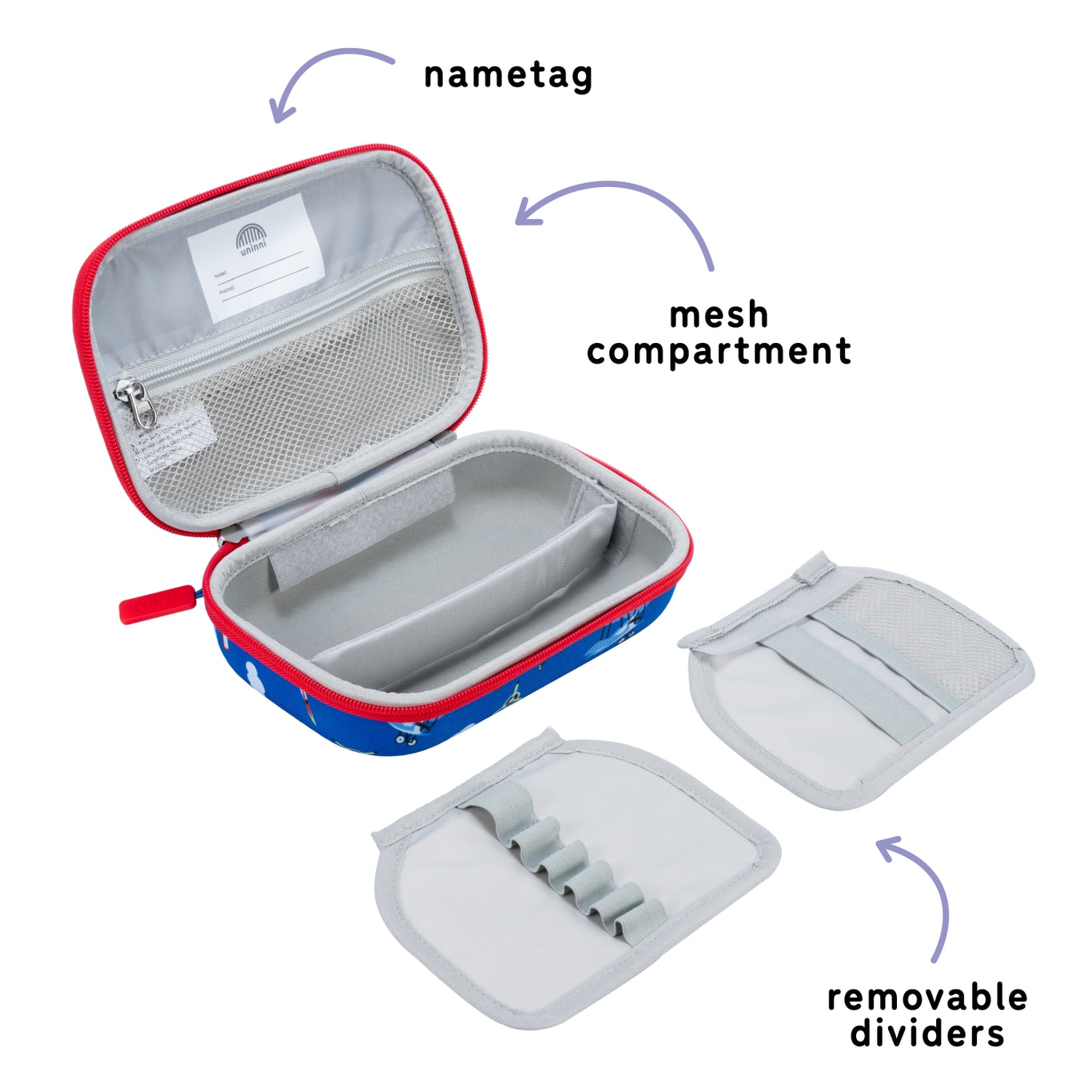 Keep your writing tools organized and stylish with the Arden Pencil Case in the Airplane design. This quirky and playful case adds a touch of fun while holding all your pencils, pens, and markers in place