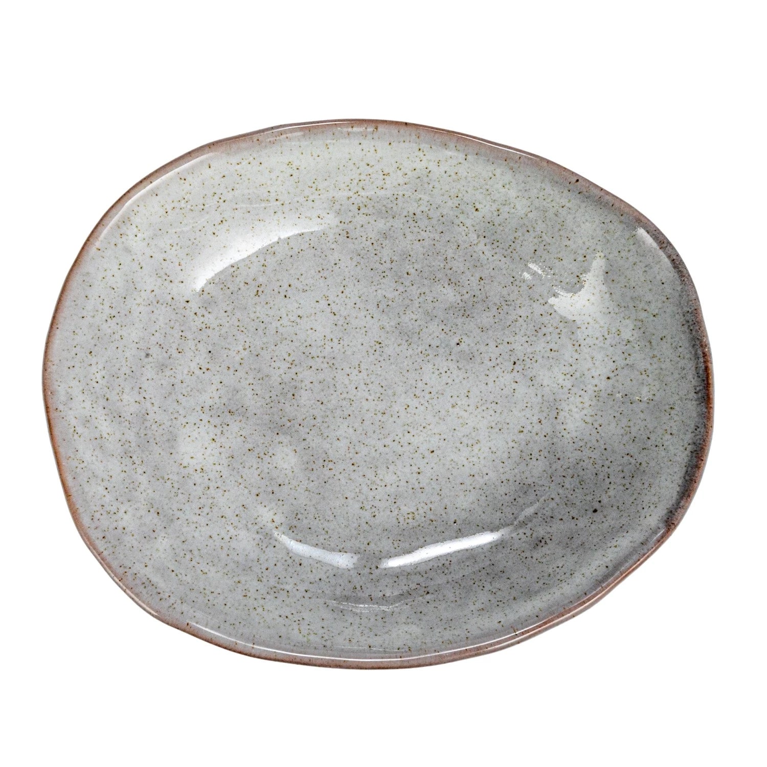 Stoneware Organic Shaped Footed Dish