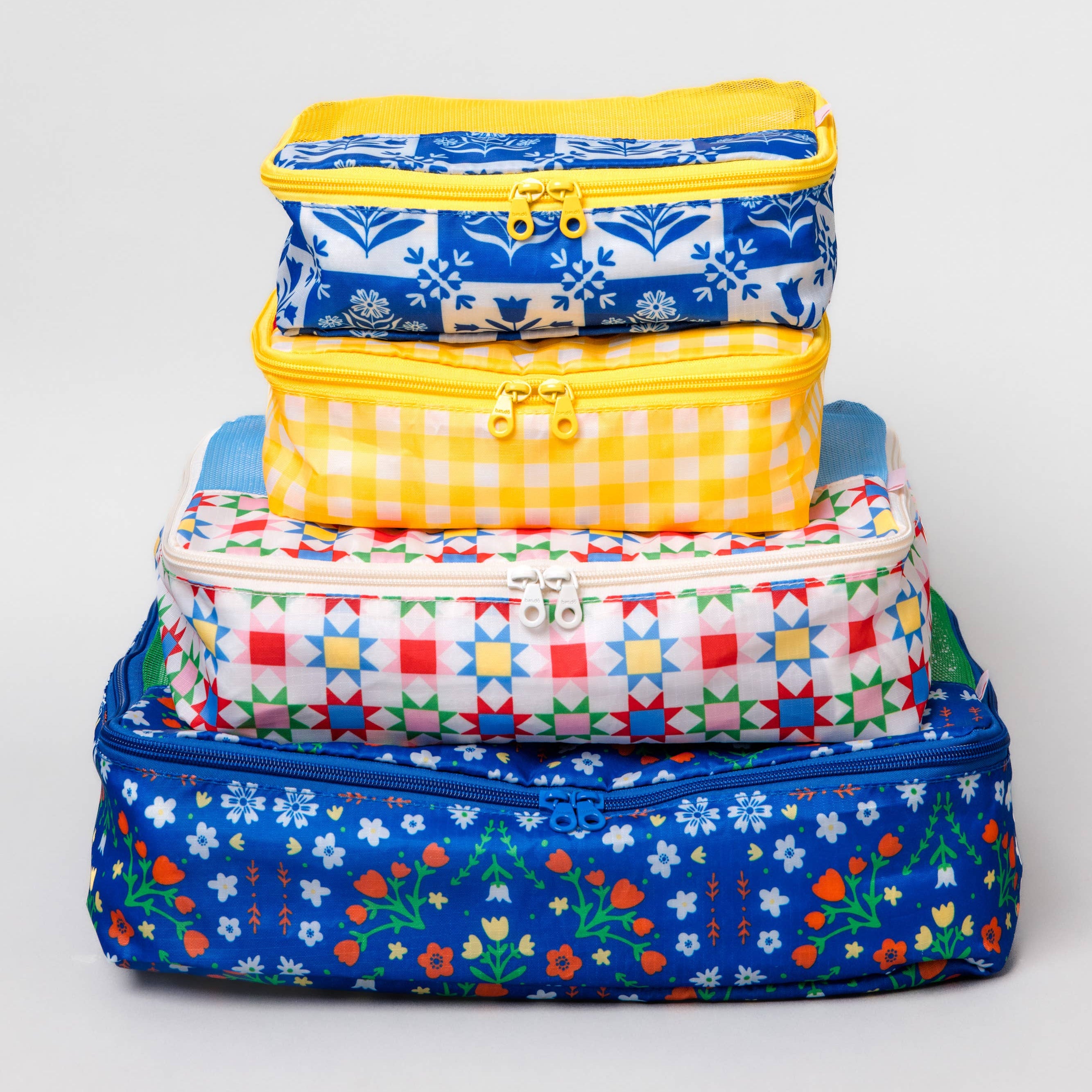 Packing Cube Set - Blue Scandinavian Floral