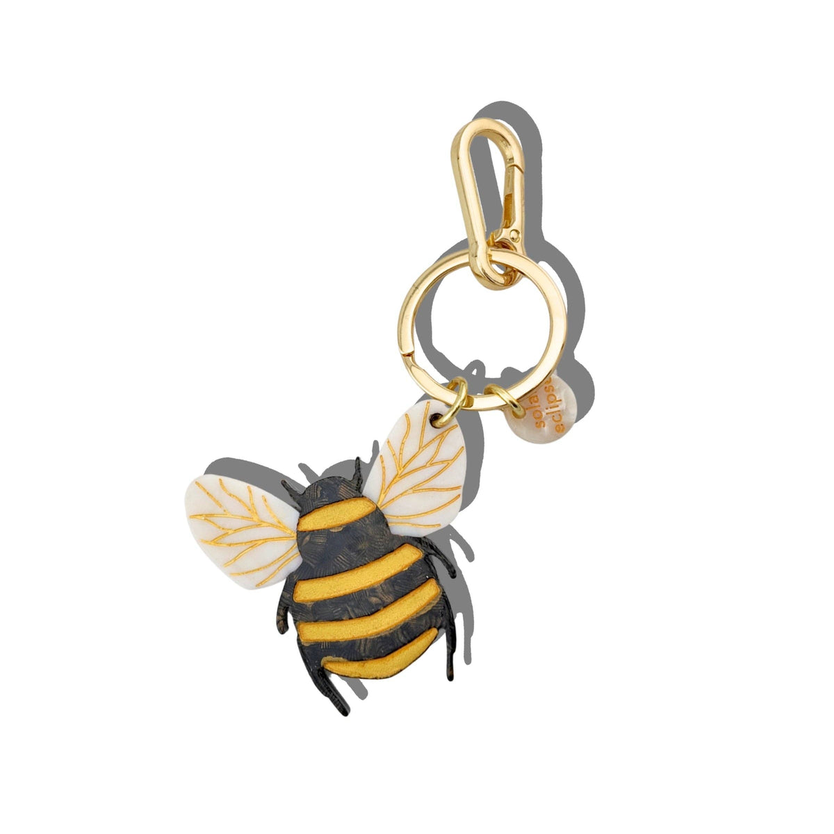 Hand-Painted Honey Bee Bag Charm + Keychain