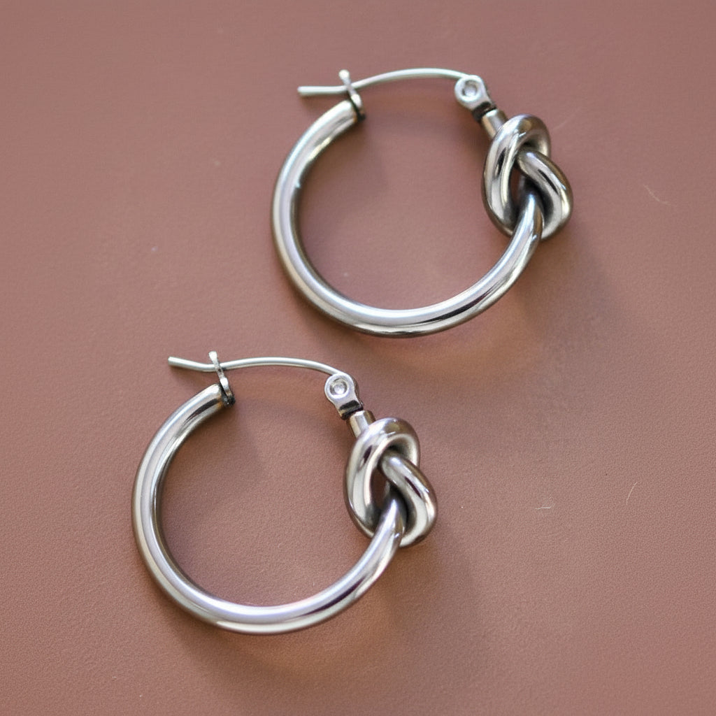 Knot Hoop Earrings