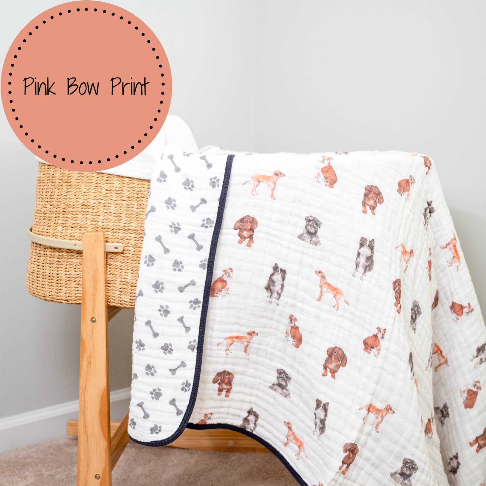 Adorable Dog Baby Toddler Muslin Blanket