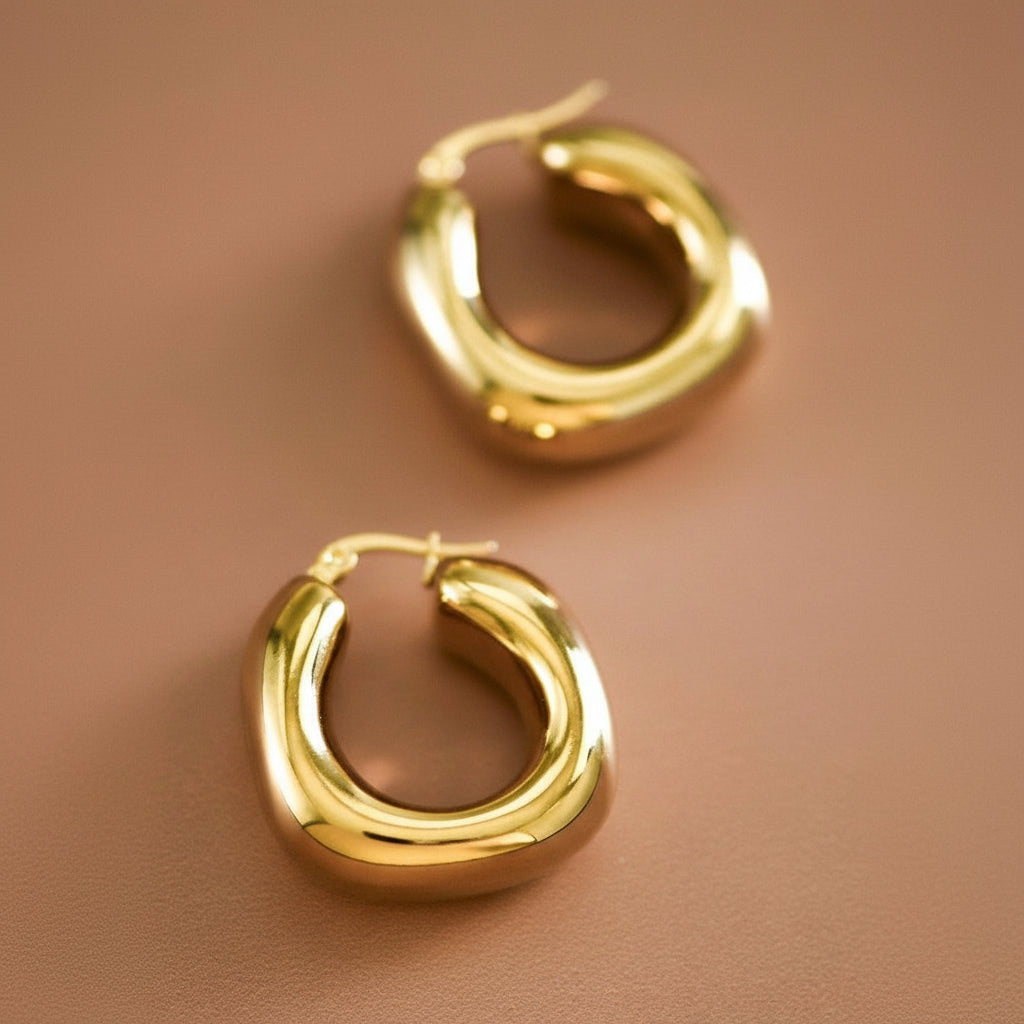 Gold Bubble Hoop Earrings